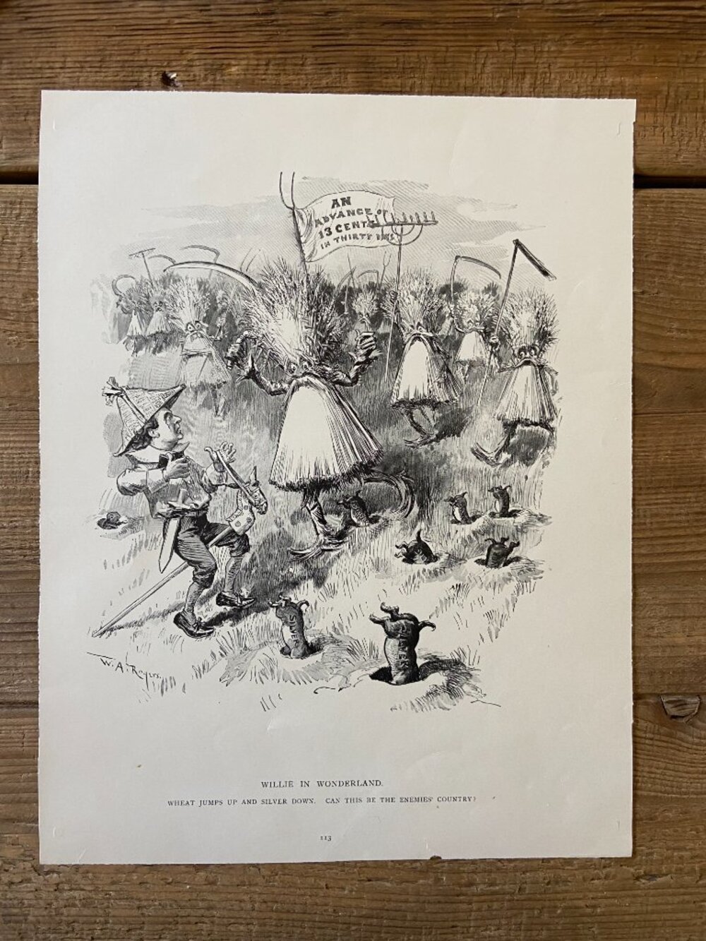 WA Rogers, Political Cartoon, Antique Engraving